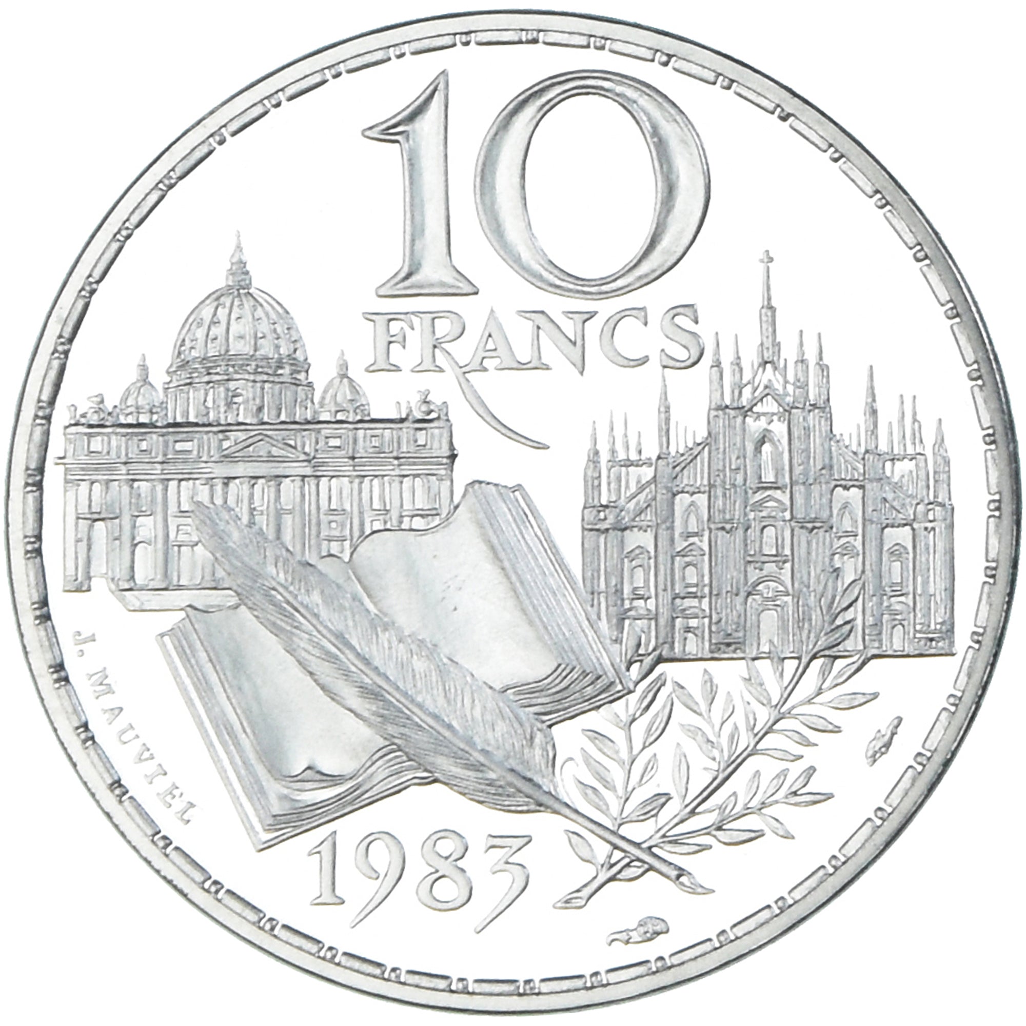 Moneta, Francia, Stendhal, 10 Francs, 1983, Monnaie de Paris, Piéfort, FDC