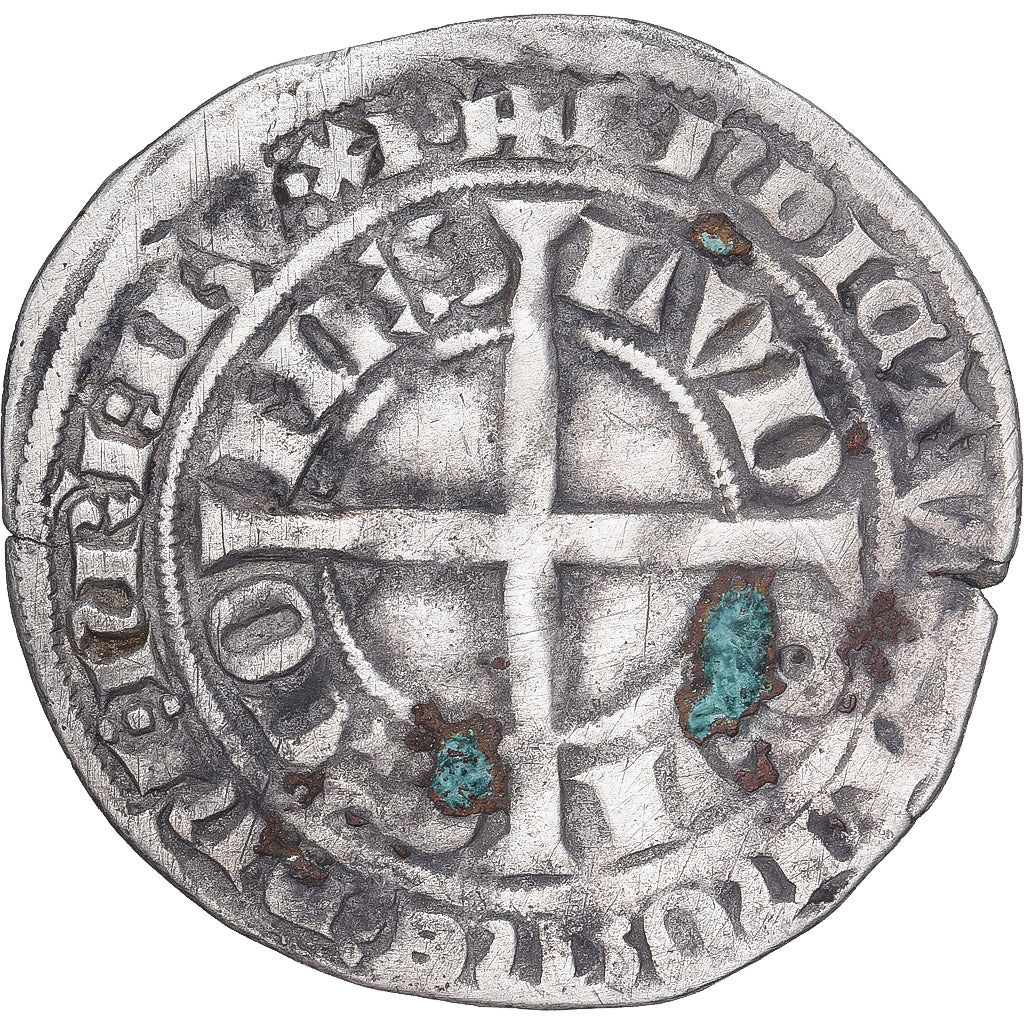 Moneda, Francia, Flanders, Louis II de Mâle, Gros, 1346-1384, BC+, Plata