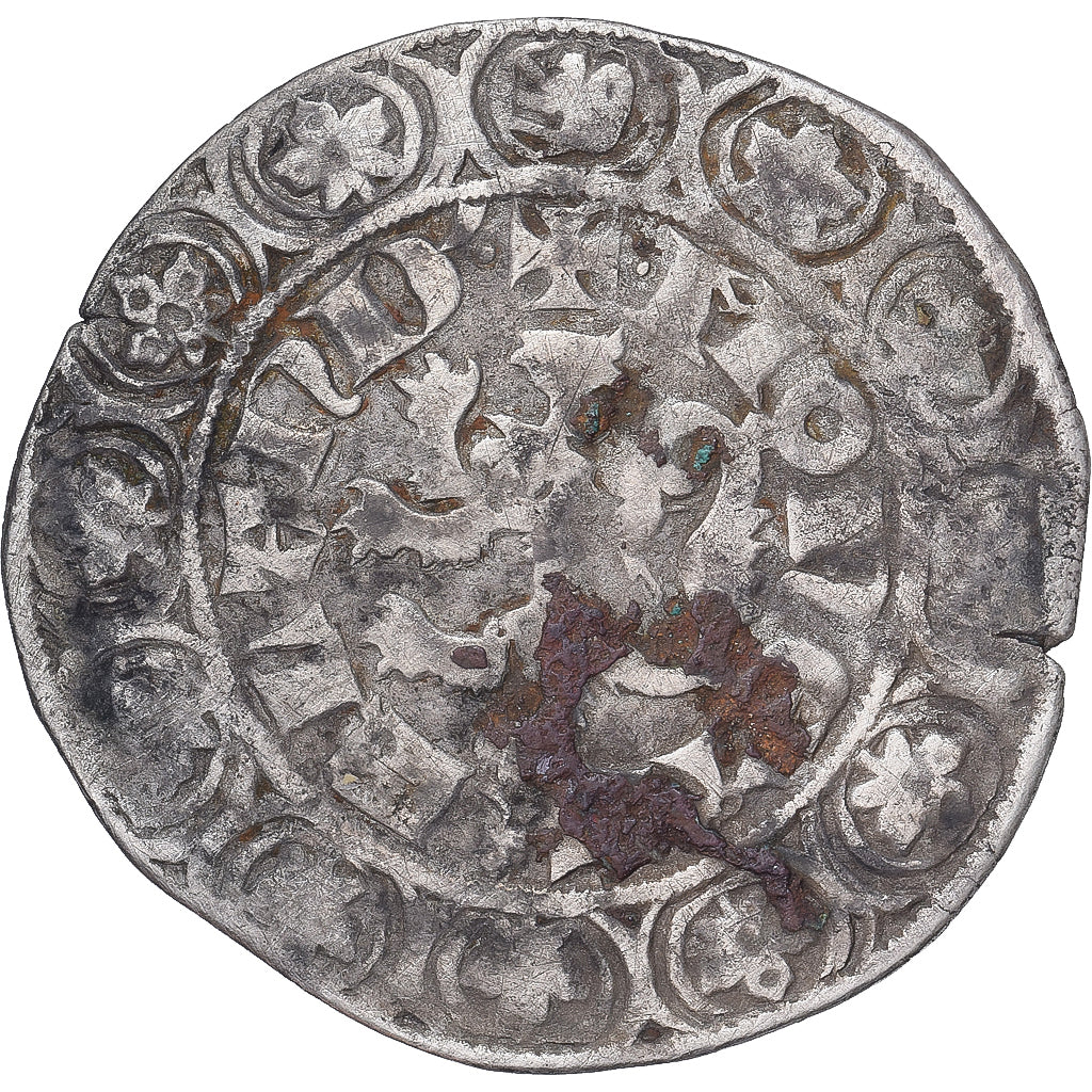 Moneda, Francia, Flanders, Louis II de Mâle, Gros, 1346-1384, BC+, Plata