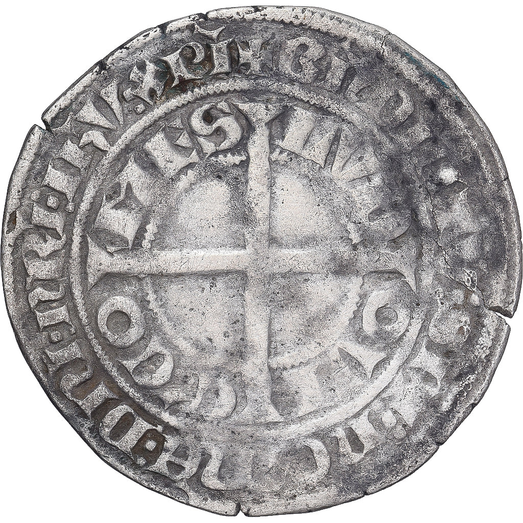 Moneda, Francia, Flanders, Louis II de Mâle, Gros, 1346-1384, BC+, Plata