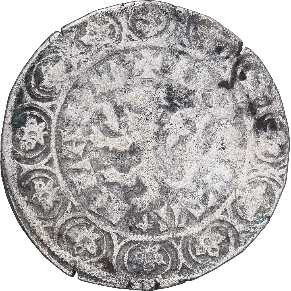 Moneda, Francia, Flanders, Louis II de Mâle, Gros, 1346-1384, BC+, Plata