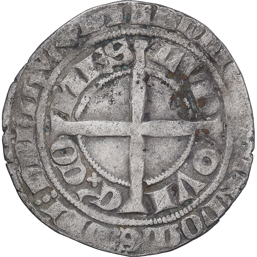 Moneda, Francia, Flanders, Louis II de Mâle, Gros, 1346-1384, BC+, Plata