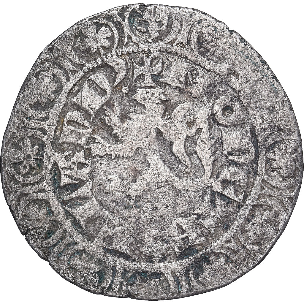 Moneda, Francia, Flanders, Louis II de Mâle, Gros, 1346-1384, BC+, Plata