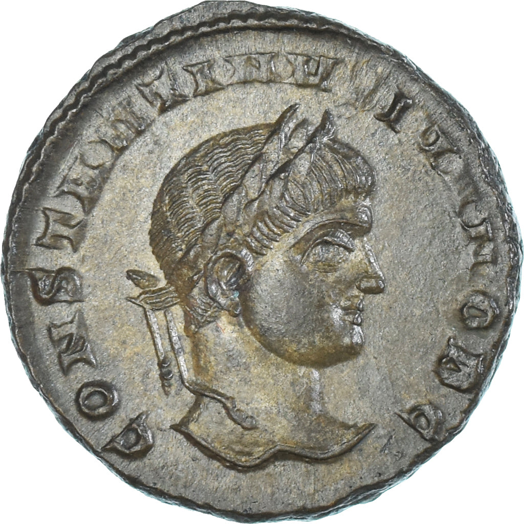 Munten, Constantijn II, Follis, 320-321, Siscia, PR, Bronzen, RIC:164 var.