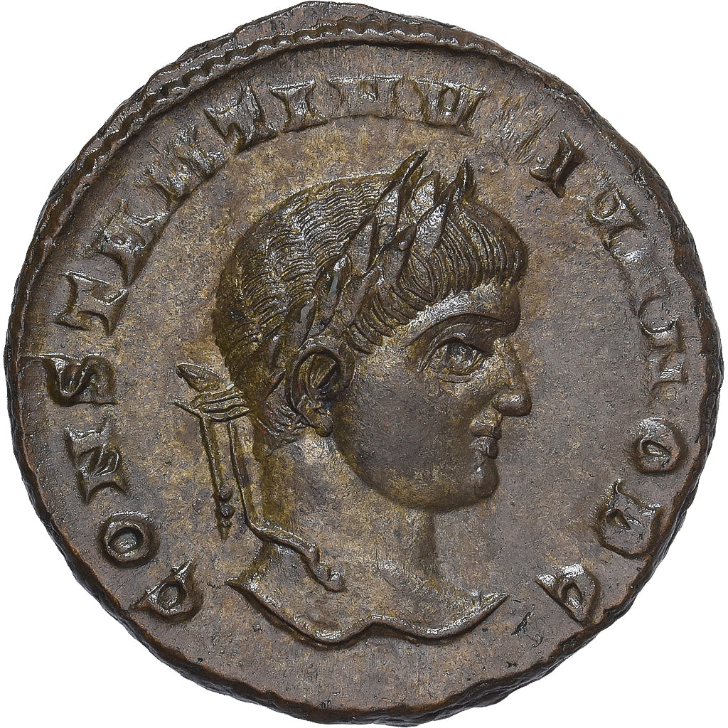 Roman Empire, Constantine II, Follis, 320-321, Siscia, Bronze, AU(55-58)