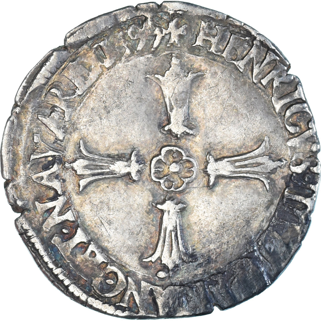 Münze, Frankreich, Henri IV, 1/8 Ecu, 1599, Nantes, S+, Silber, Gadoury:582