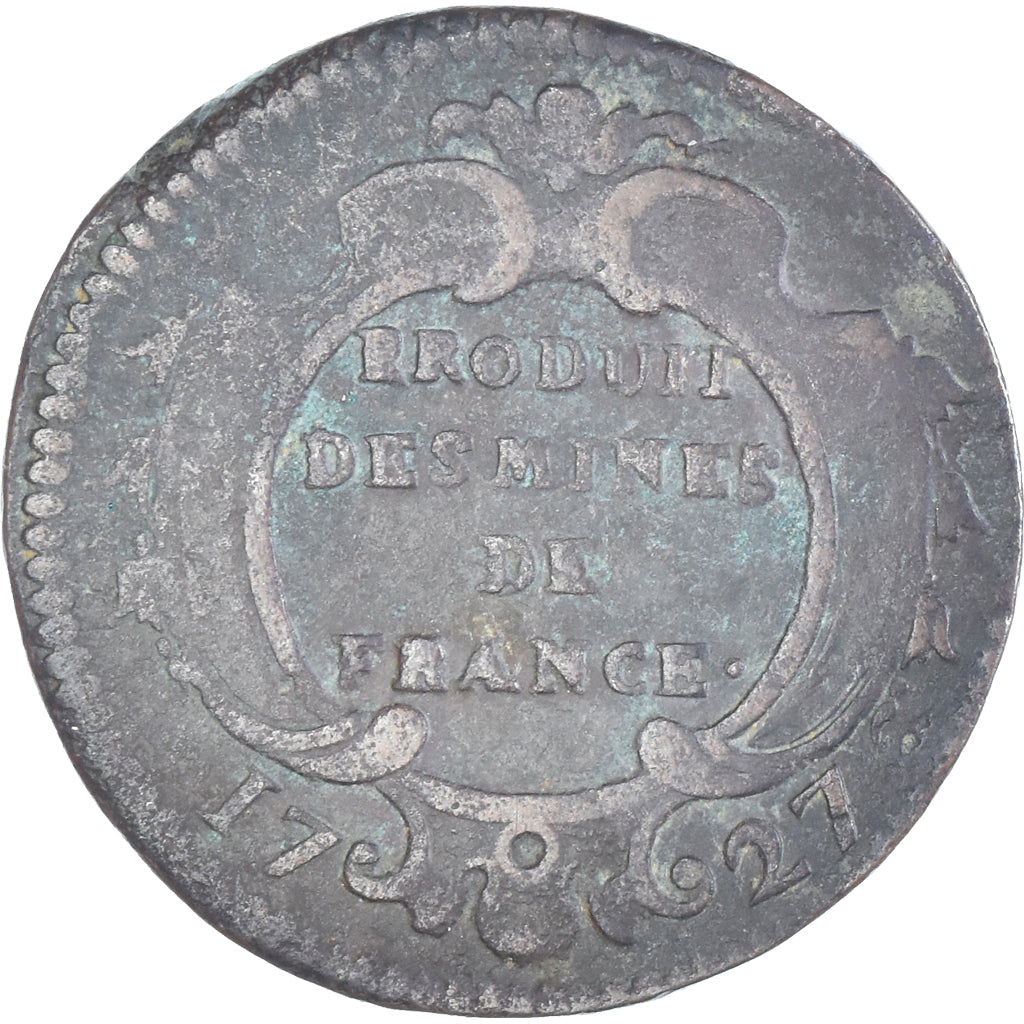 Munten, Frankrijk, Louis XV, Sol des Mines de Béarn, 1727, Pau, FR+, Koper