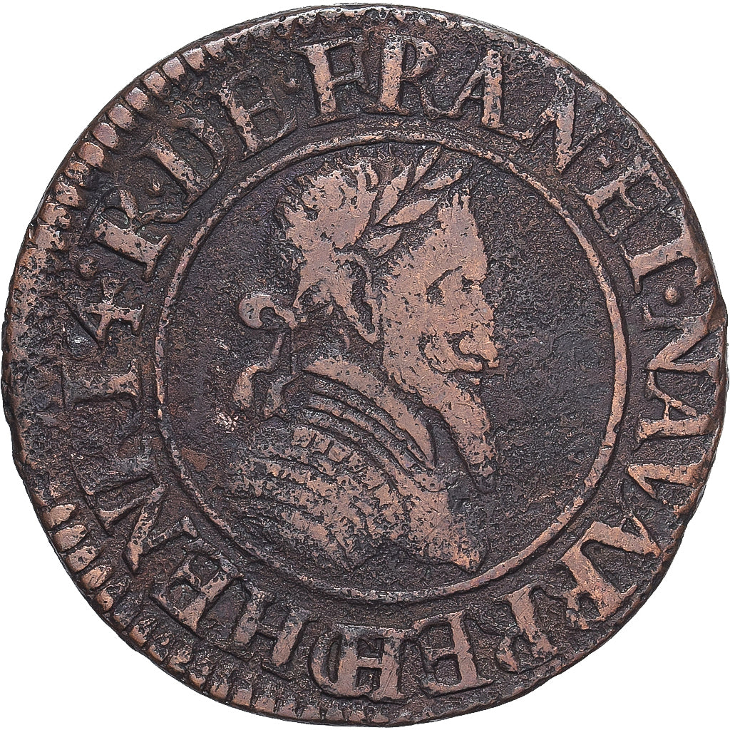 Monnaie, France, Henri IV, Double Tournois, 1591, Châlons-en-Champagne, TB+