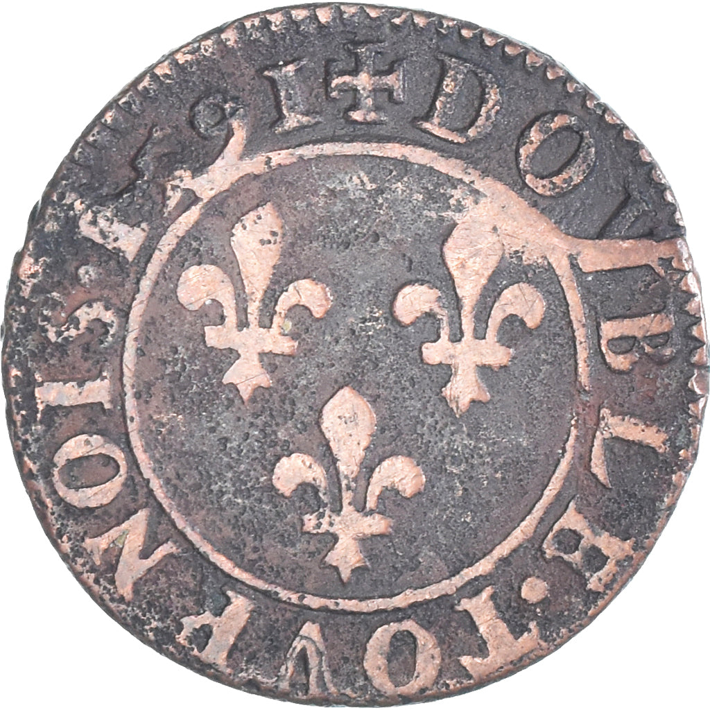 Münze, Frankreich, Henri IV, Double Tournois, 1591, Châlons-en-Champagne, S+