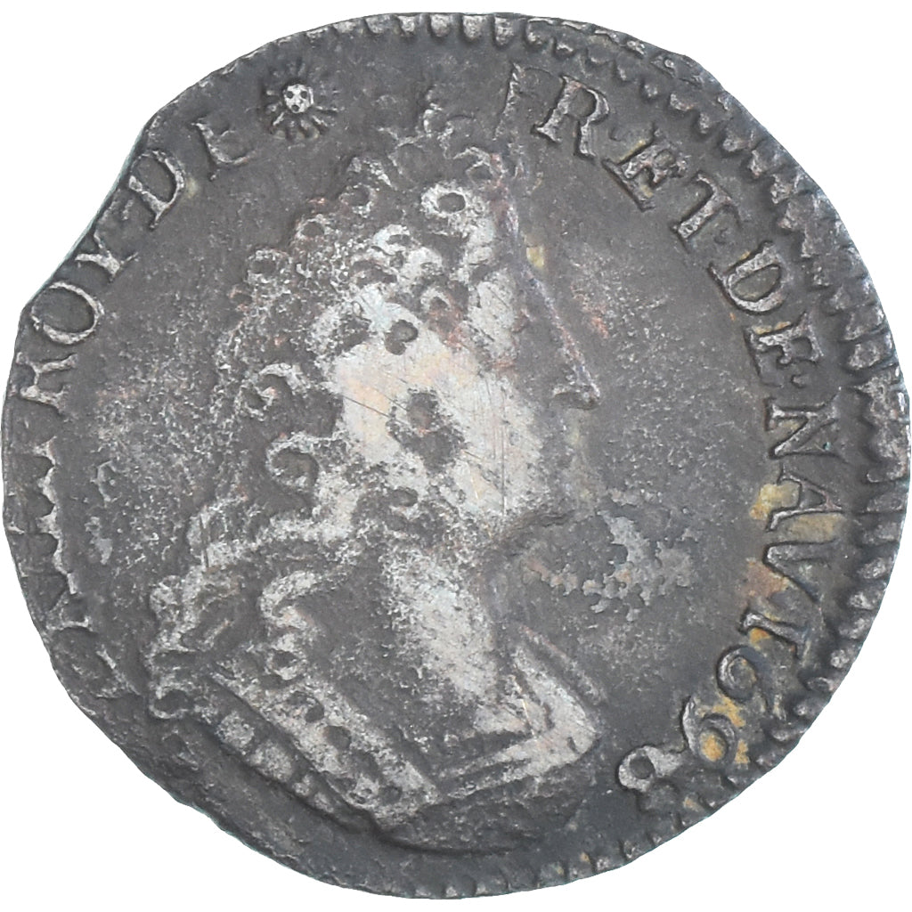 Coin, France, Louis XIV, Liard, 1698, Dijon, VF(30-35), Copper, KM:284.13