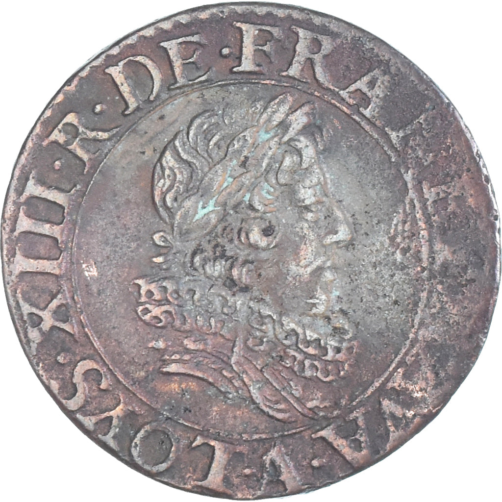 Munten, Frankrijk, Louis XIII, Double Tournois, 1631, Paris, ZF, Koper, KM:72.1