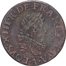 Monnaie, France, Louis XIII, Double Tournois, 1631, Paris, TTB, Cuivre