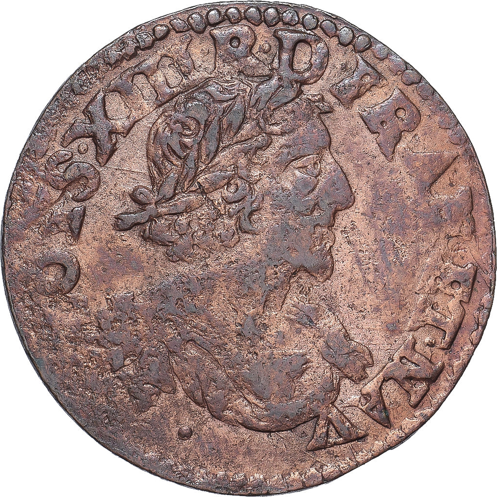 Monnaie, France, Louis XIII, Double Tournois, 1640, Feurs, TB+, Cuivre