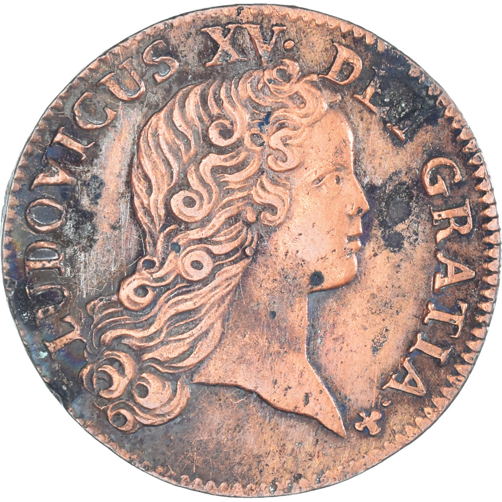 Munten, Frankrijk, Louis XV, Sol au buste enfantin, 1719, Paris, ZF+, Koper