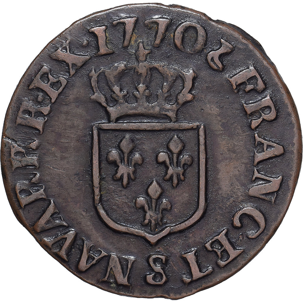 Munten, Frankrijk, Louis XV, Liard à la Vieille Tête, 1770, Reims, ZF, Koper