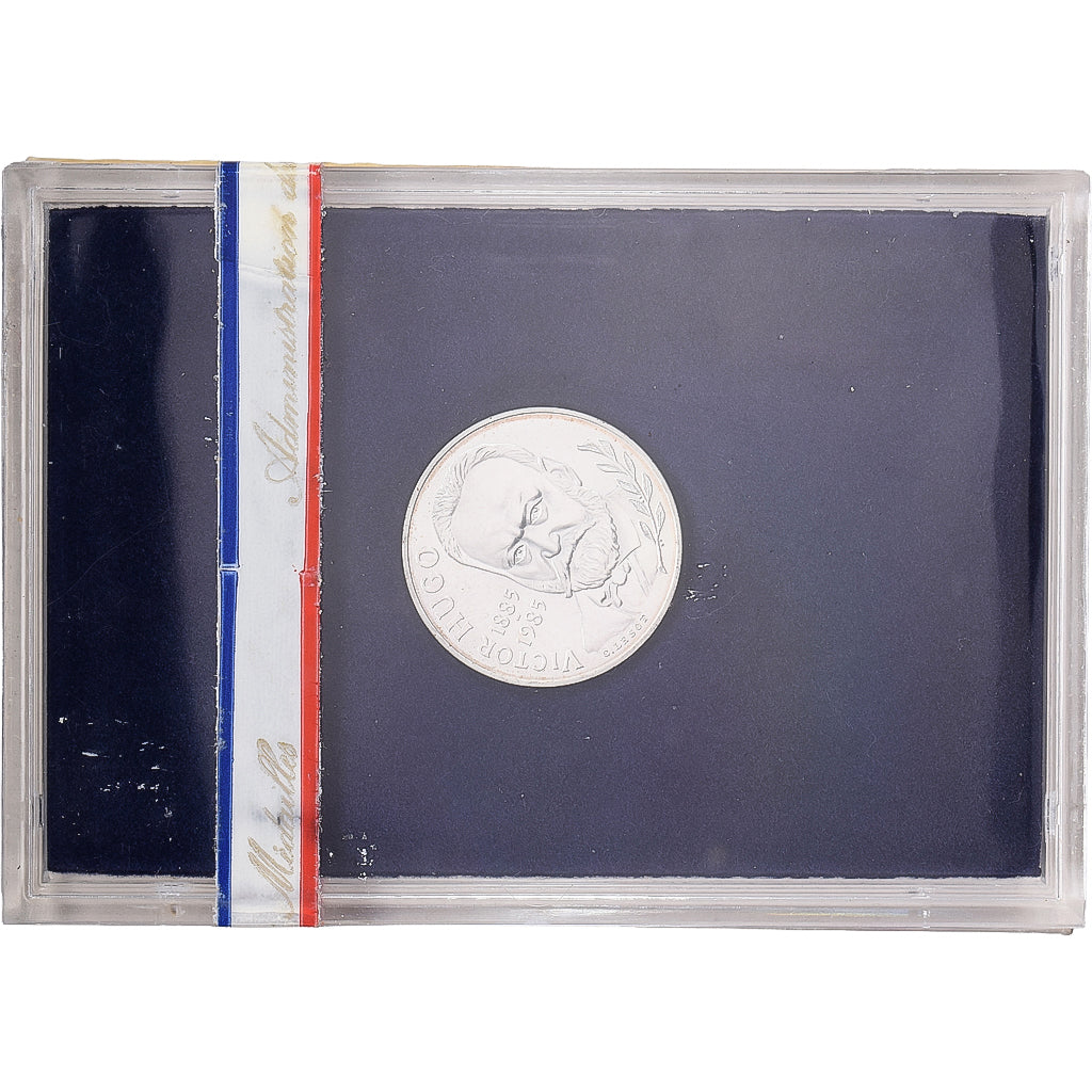 Moneda, Francia, Victor Hugo, 10 Francs, 1985, Monnaie de Paris, BU, FDC, Plata