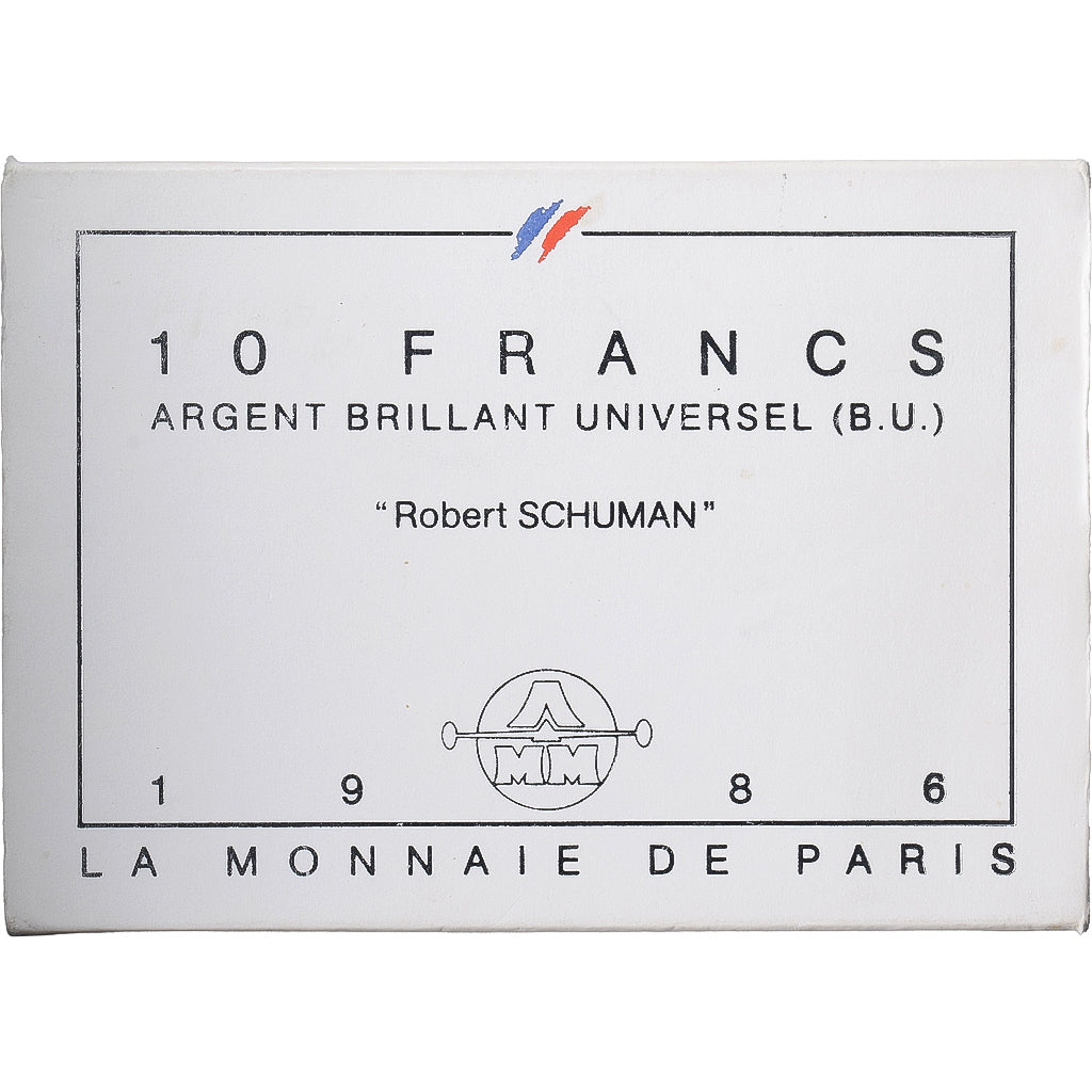 Moneta, Francia, Schuman, 10 Francs, 1986, Monnaie de Paris, BU, SPL, Argento