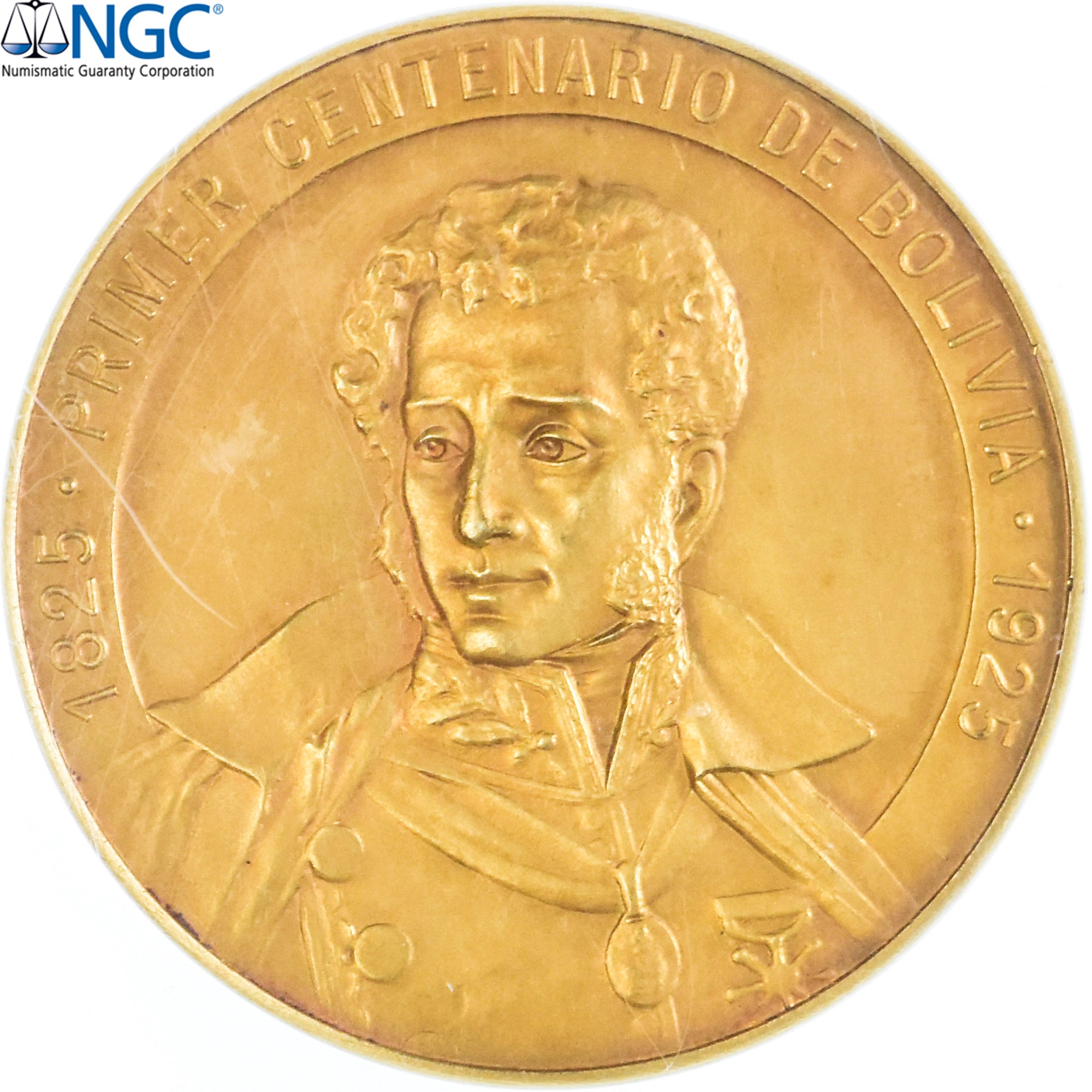Bolivia, medalla, Antonio José de Sucre, Independence centennial, 1925, Oro