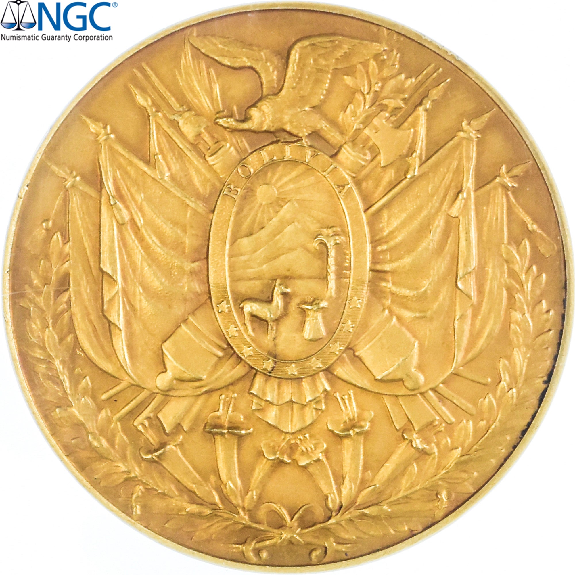 Bolivia, medalla, Antonio José de Sucre, Independence centennial, 1925, Oro