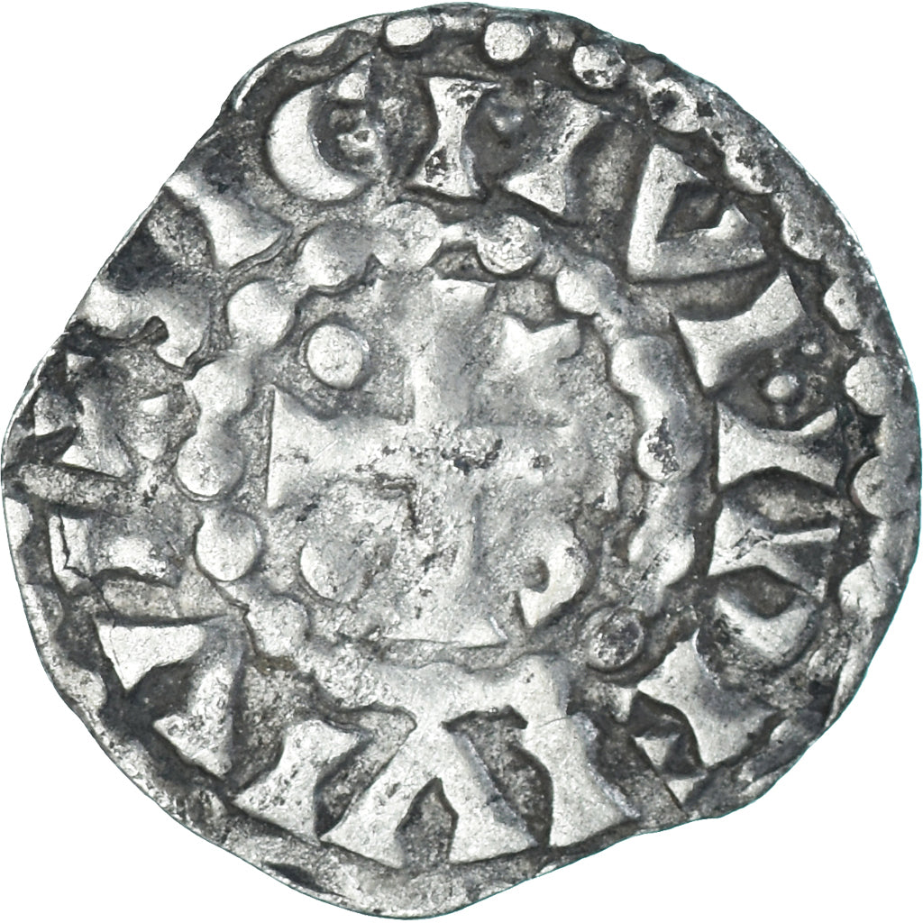 Moneta, Francja, Maine, Herbert I, Denier, ND (1015-1246), Le Mans, VF(30-35)