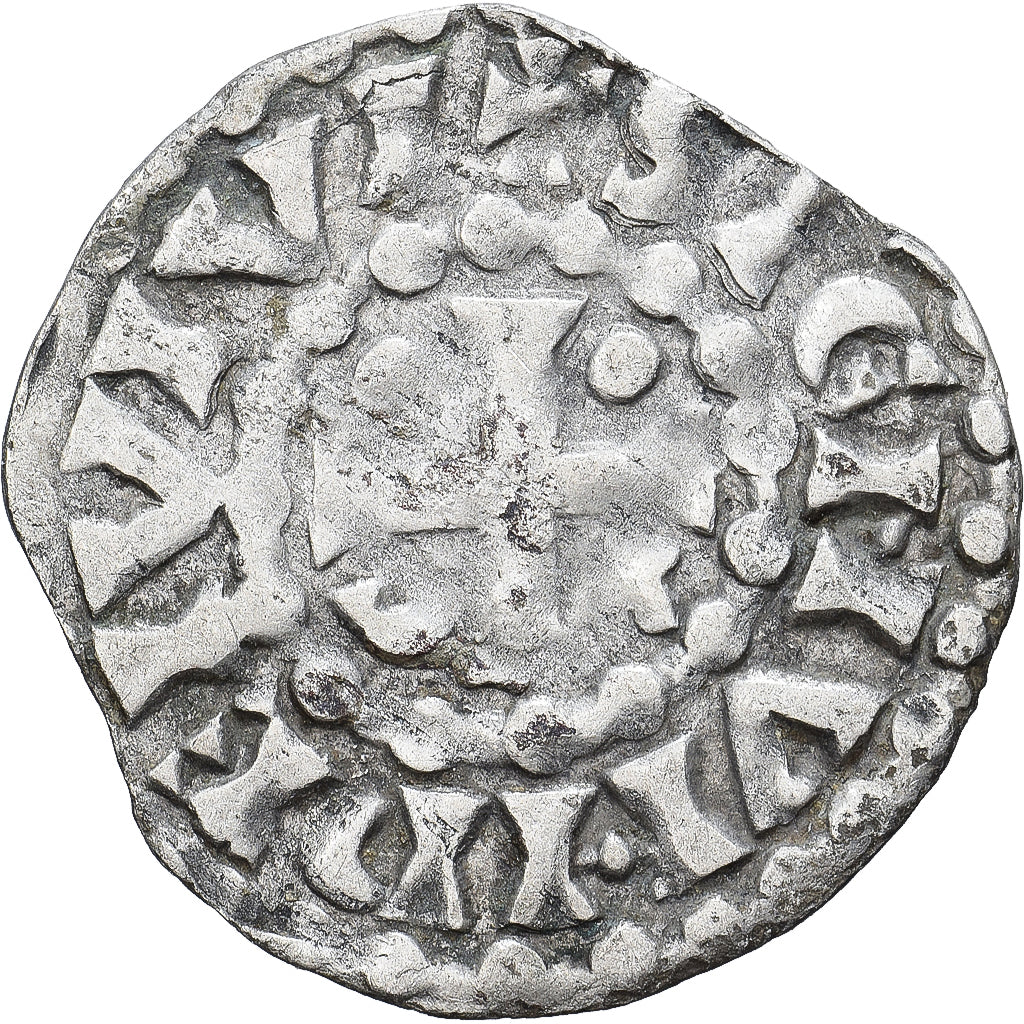 Moneda, Francia, Maine, Herbert I, Denier, ND (1015-1246), Le Mans, BC+, Plata