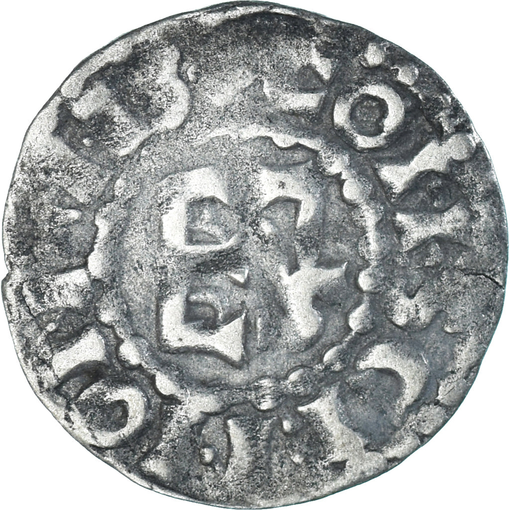 Moneta, Francja, Maine, Herbert I, Denier, ND (1015-1246), Le Mans, VF(30-35)