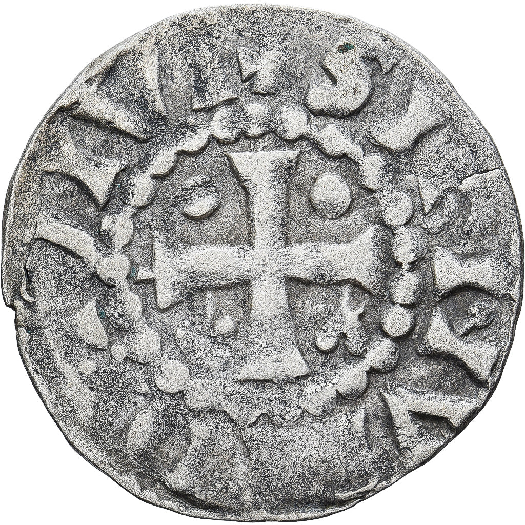 Moneda, Francia, Maine, Herbert I, Denier, ND (1015-1246), Le Mans, BC+, Plata