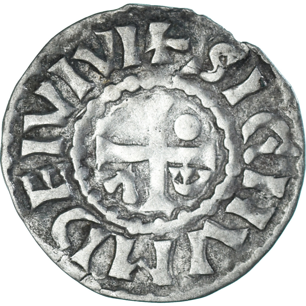 Moneta, Francja, Maine, Herbert I, Denier, ND (1015-1246), Le Mans, EF(40-45)