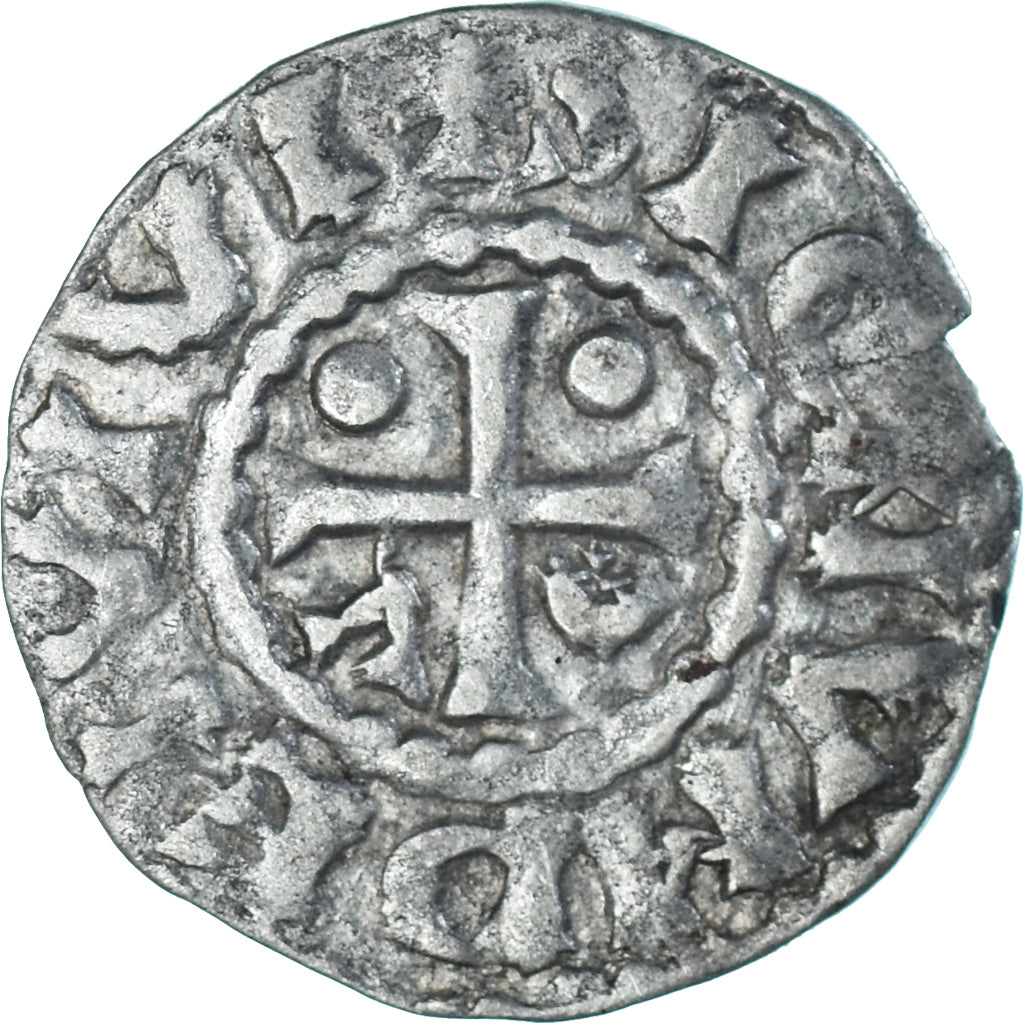 Moneta, Francja, Maine, Herbert I, Denier, ND (1015-1246), Le Mans, EF(40-45)