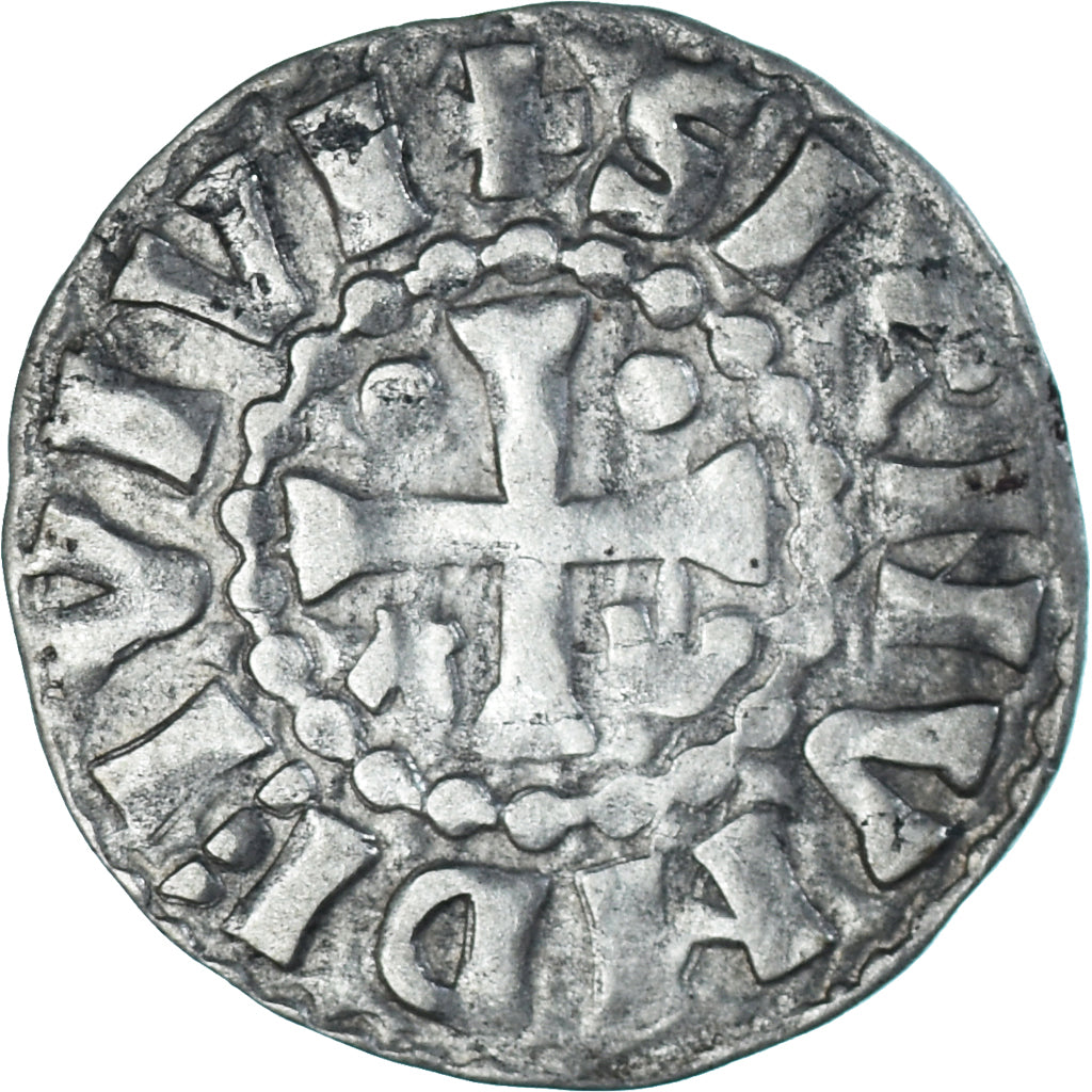 Moneta, Francja, Maine, Herbert I, Denier, ND (1015-1246), Le Mans, AU(50-53)
