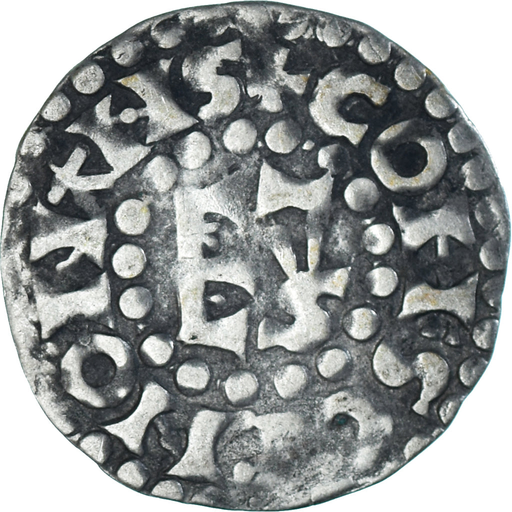Moneta, Francja, Maine, Herbert I, Denier, ND (1015-1246), Le Mans, AU(50-53)
