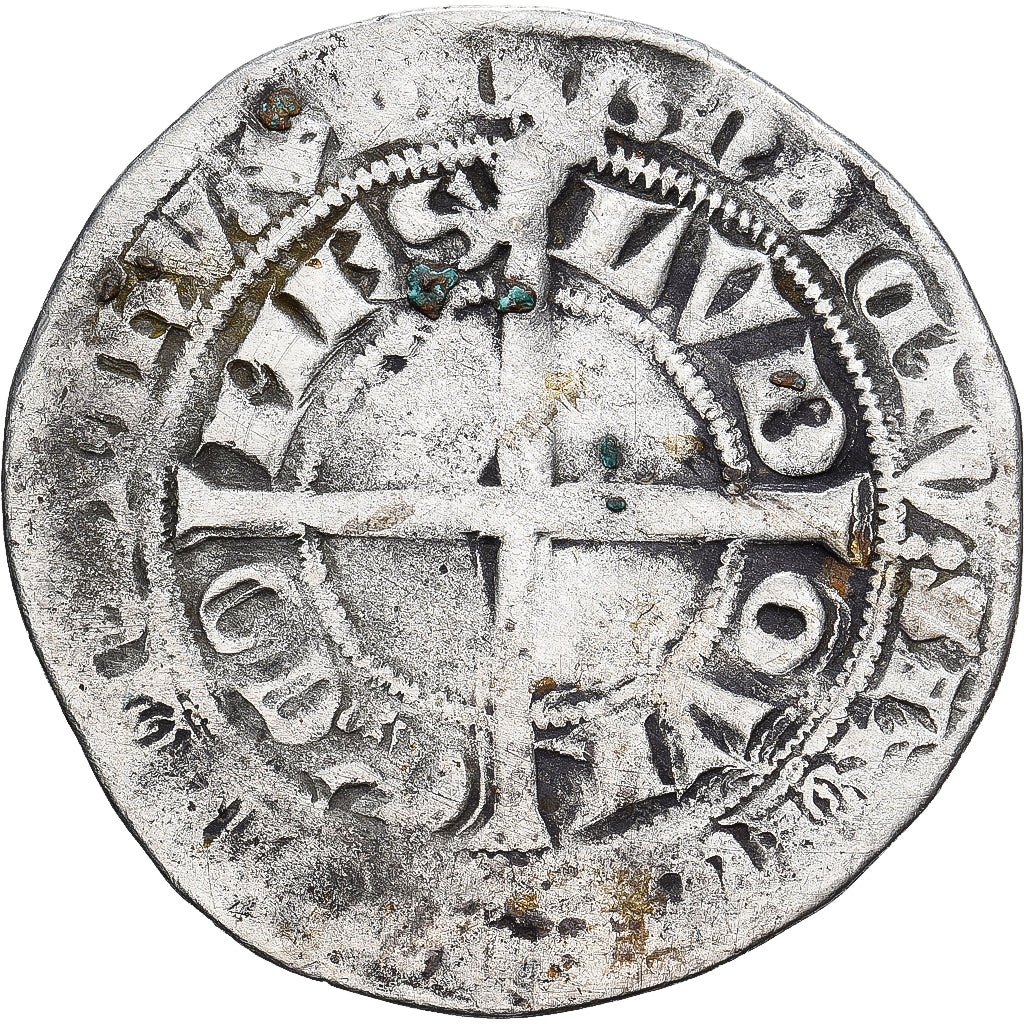 Moneda, Francia, Flanders, Louis II de Mâle, Gros, 1346-1384, BC+, Plata
