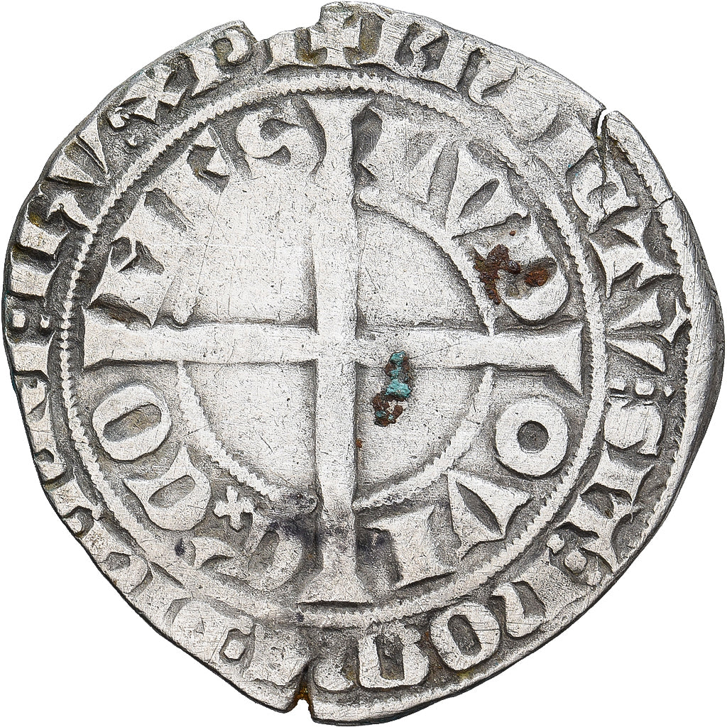 Moneda, Francia, Flanders, Louis II de Mâle, Gros, 1346-1384, BC+, Plata