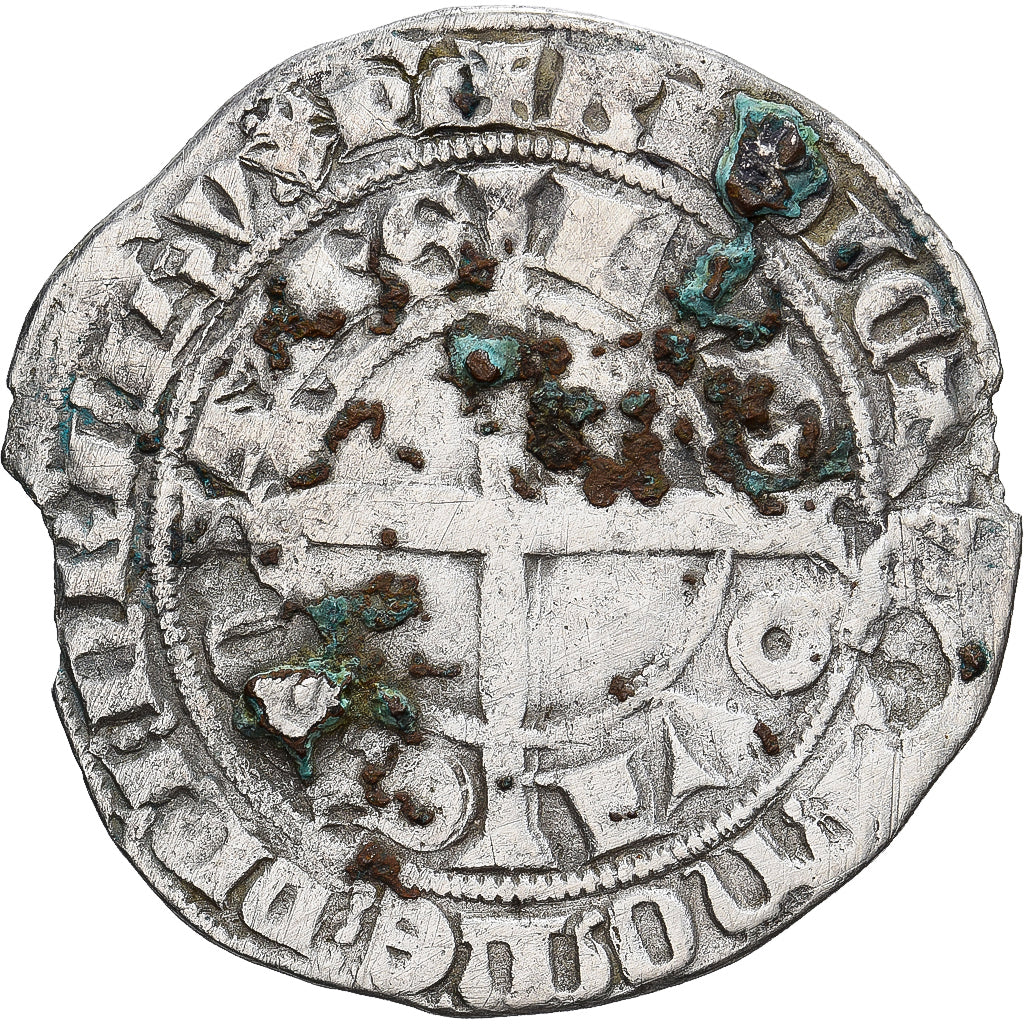 Moneda, Francia, Flanders, Louis II de Mâle, Gros, 1346-1384, BC+, Plata