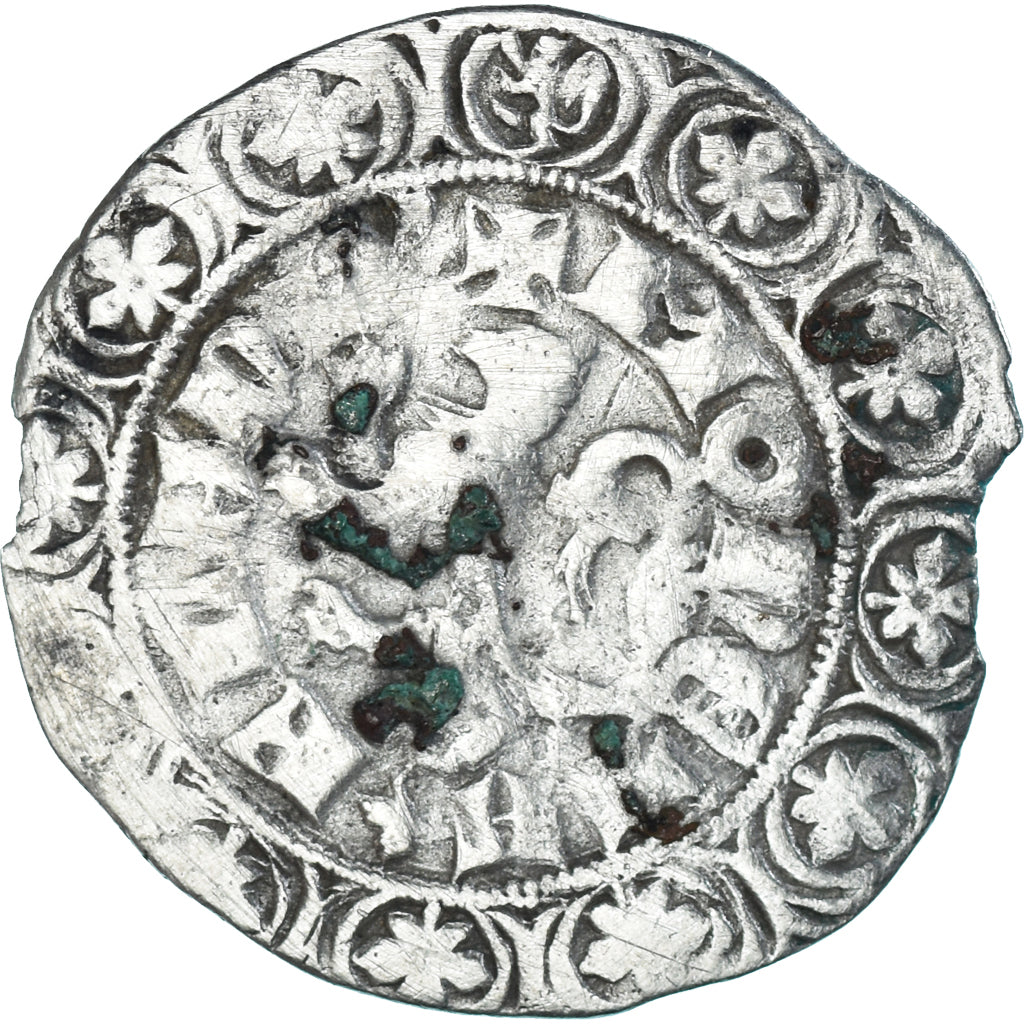 Moneda, Francia, Flanders, Louis II de Mâle, Gros, 1346-1384, BC+, Plata