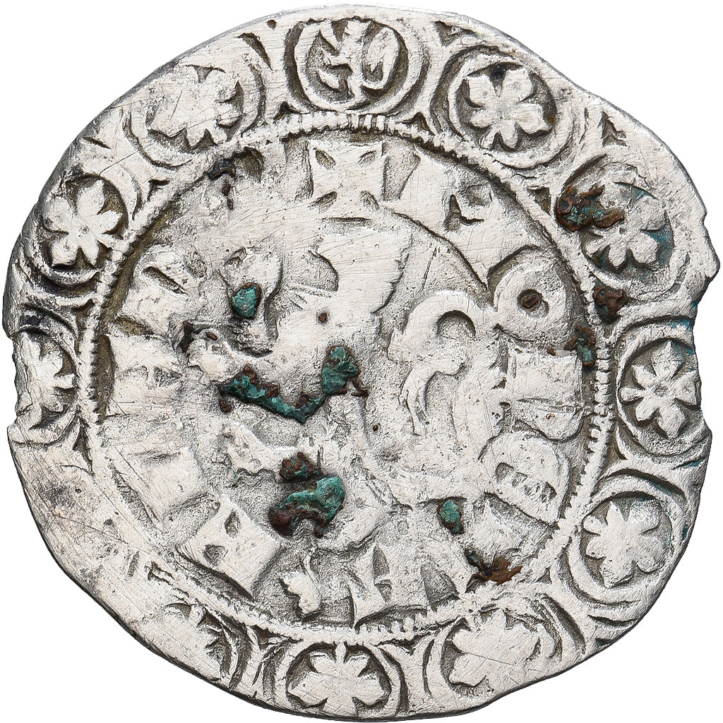 Moneda, Francia, Flanders, Louis II de Mâle, Gros, 1346-1384, BC+, Plata