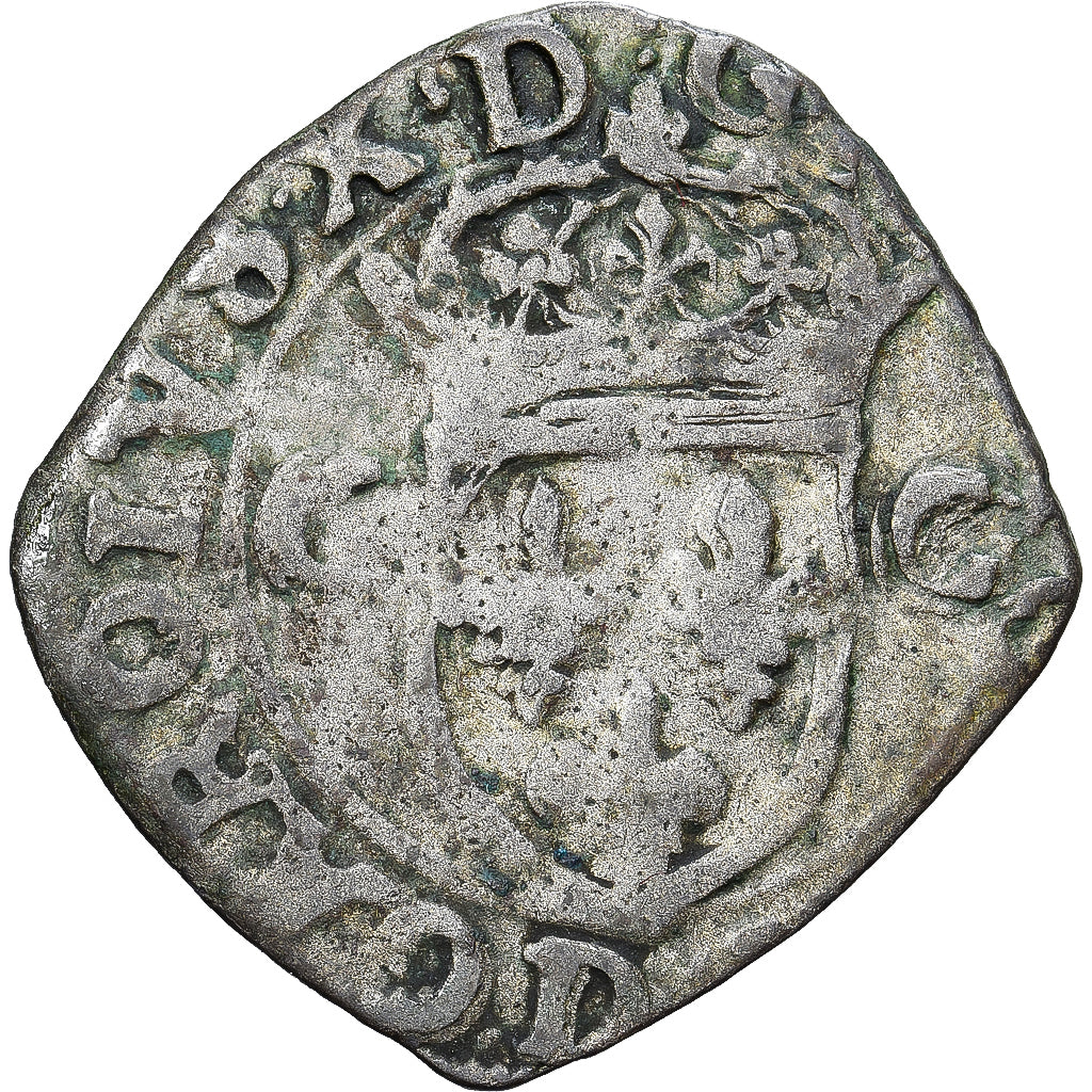 Coin, France, Charles X, Douzain aux deux C, 1593, Lyon, VF(30-35), Billon
