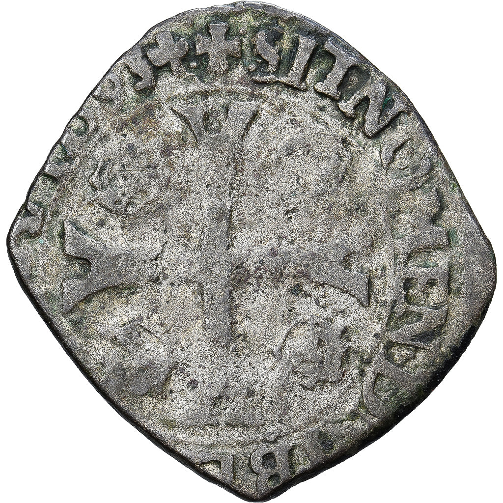 Coin, France, Charles X, Douzain aux deux C, 1593, Lyon, VF(30-35), Billon