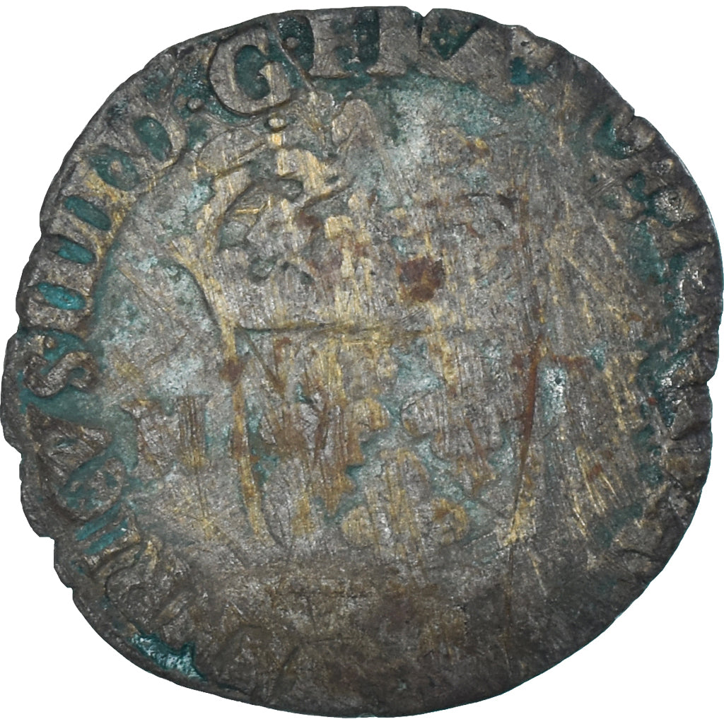 Moneda, Francia, Henri IV, Douzain aux deux H, BC, Vellón, Gadoury:551