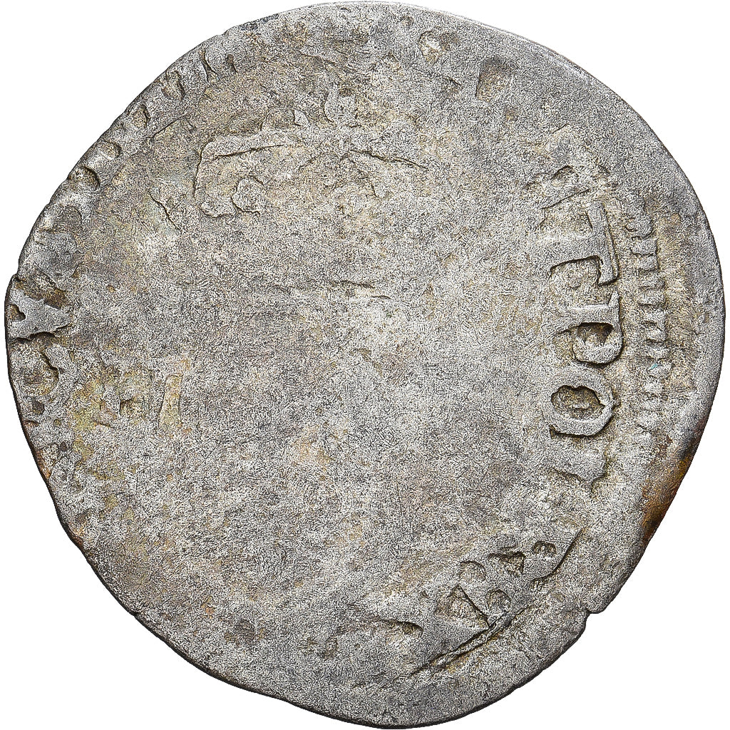 Moneda, Francia, Henri III, Douzain aux deux H, 1576, BC+, Vellón, Gadoury:467