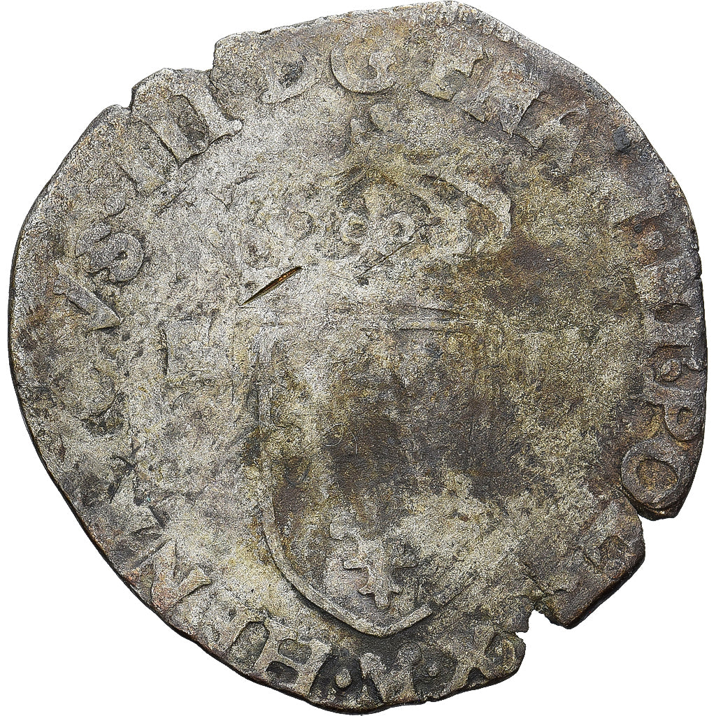Munten, Frankrijk, Henri III, Douzain aux deux H, Toulouse, ZG+, Billon