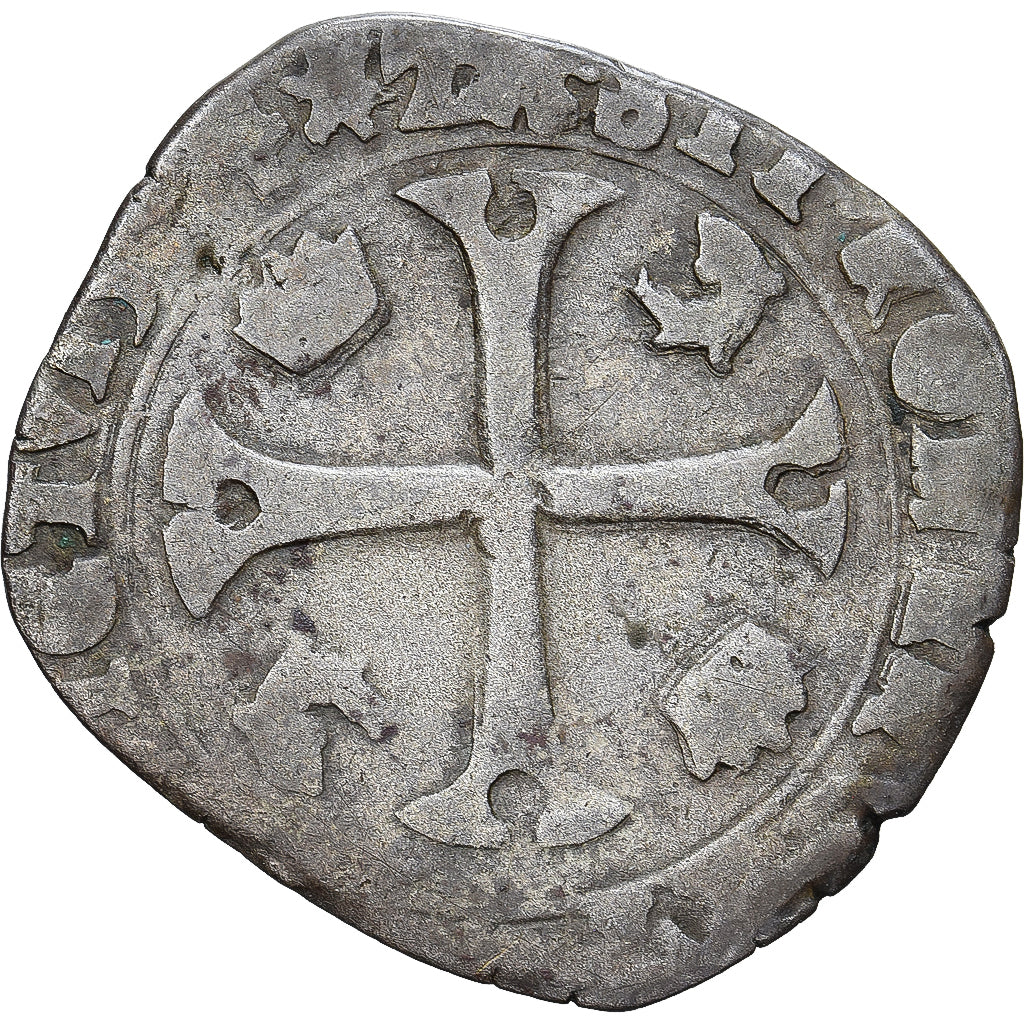 Moneda, Francia, Henri IV, Douzain du Dauphiné aux 2 H, 1594, Grenoble, BC+