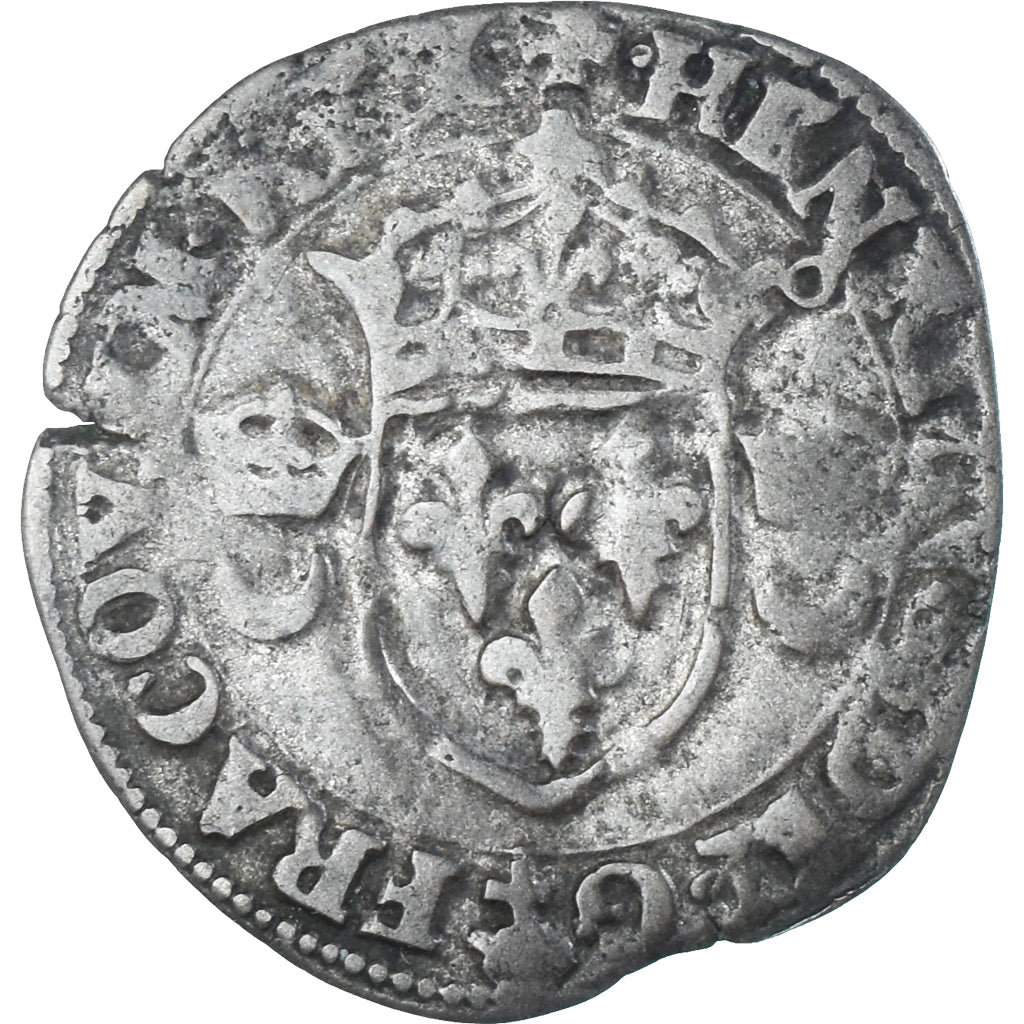 Coin, France, Henri II, Douzain aux croissants, 1550, Montélimar, EF(40-45)