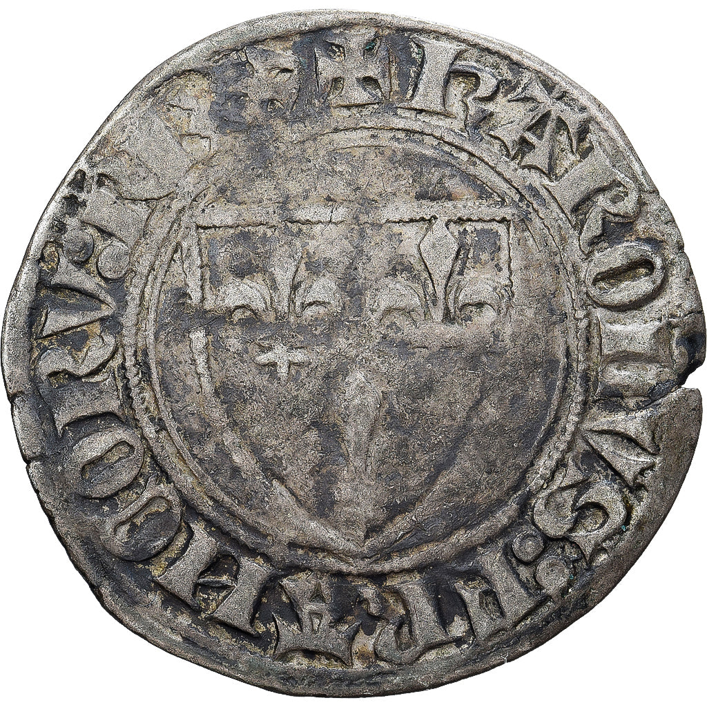 Coin, France, Charles VI, Blanc Guénar, 1385-1389, Tournai, VF(30-35), Billon