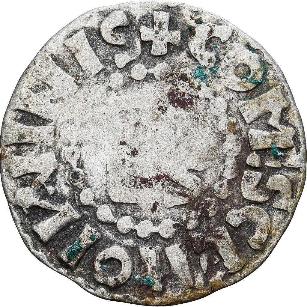 Moneda, Francia, Maine, Herbert I, Denier, ND (1015-1246), Le Mans, BC+, Plata