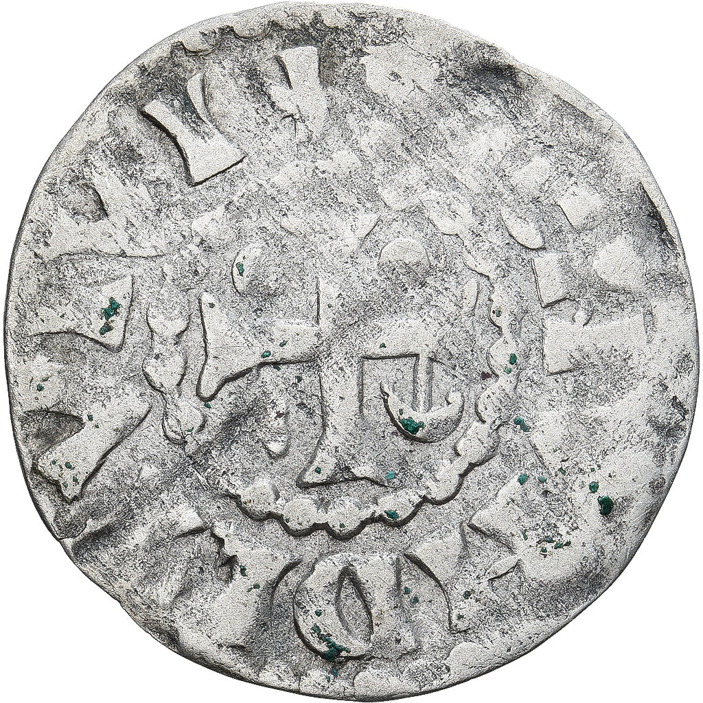 Moneda, Francia, Maine, Herbert I, Denier, ND (1015-1246), Le Mans, BC+, Plata