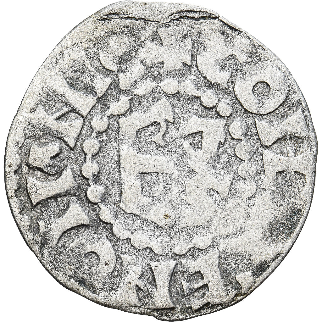 Moneda, Francia, Maine, Herbert I, Denier, ND (1015-1246), Le Mans, BC+, Plata