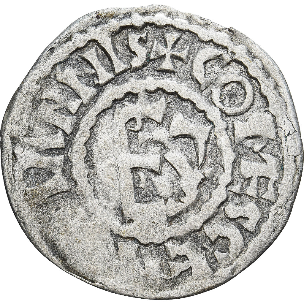 Moneda, Francia, Maine, Herbert I, Denier, ND (1015-1246), Le Mans, BC+, Plata