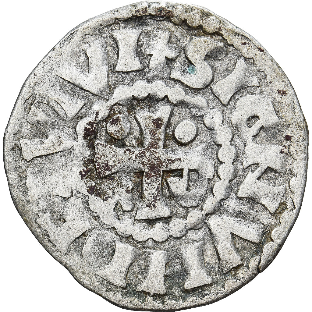 Moneda, Francia, Maine, Herbert I, Denier, ND (1015-1246), Le Mans, MBC, Plata