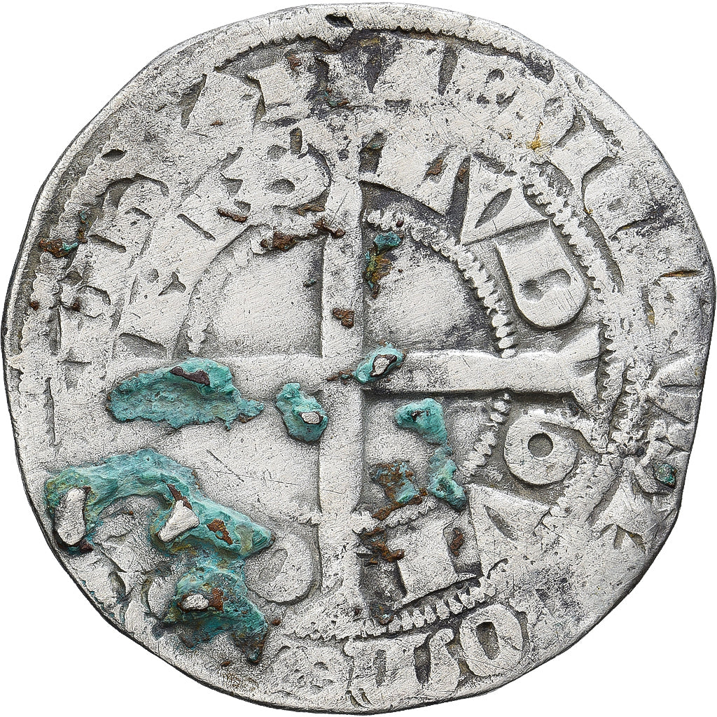 Moneda, Francia, Flanders, Louis II de Mâle, Gros, 1346-1384, BC+, Plata